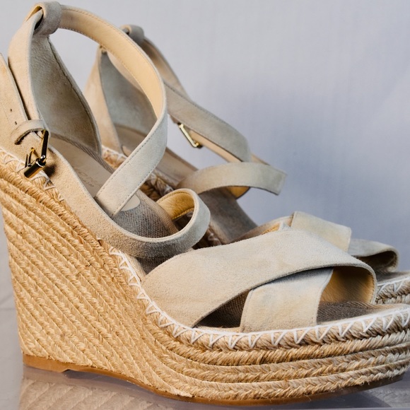 Club Monaco Strappy Wedged Heels - Picture 2 of 5